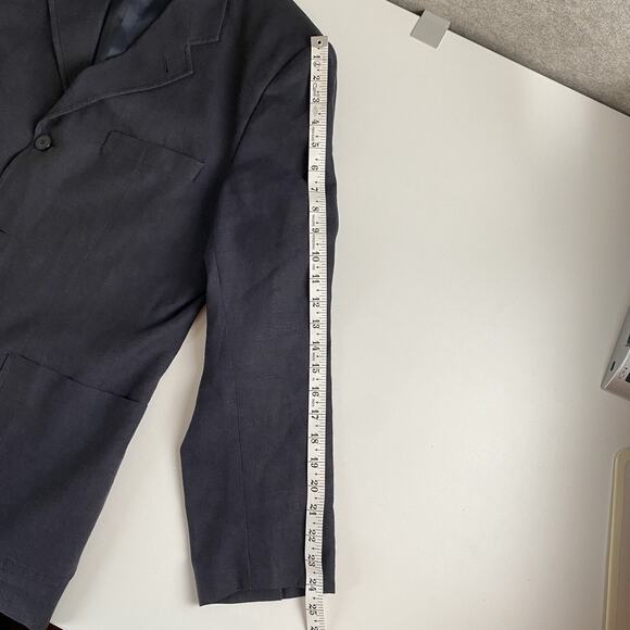 Structure Mens Linen Blazer Sport Coat Size 38 Blue Unstructured Pockets - Picture 7 of 15